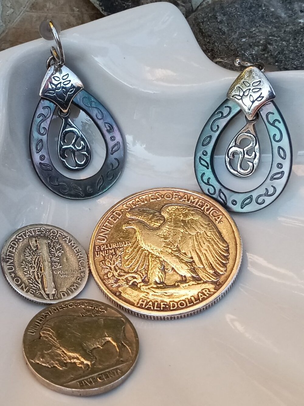 Silpada Sterling & MOP Teardrop Earrings
